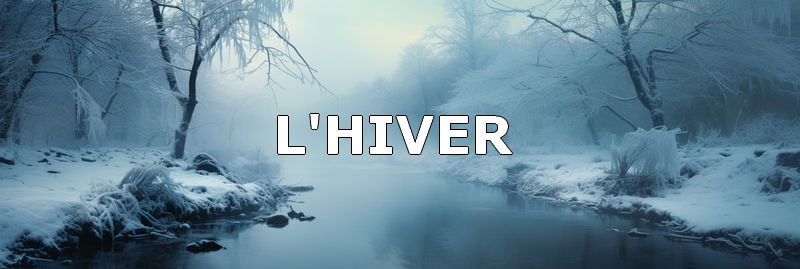 paysage hivernale avec de la neige et une rivière, couleurs froides