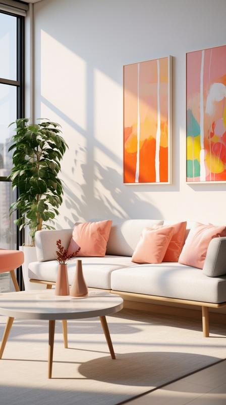 Style Scandinave Photo d'un salon aux couleurs du printemps